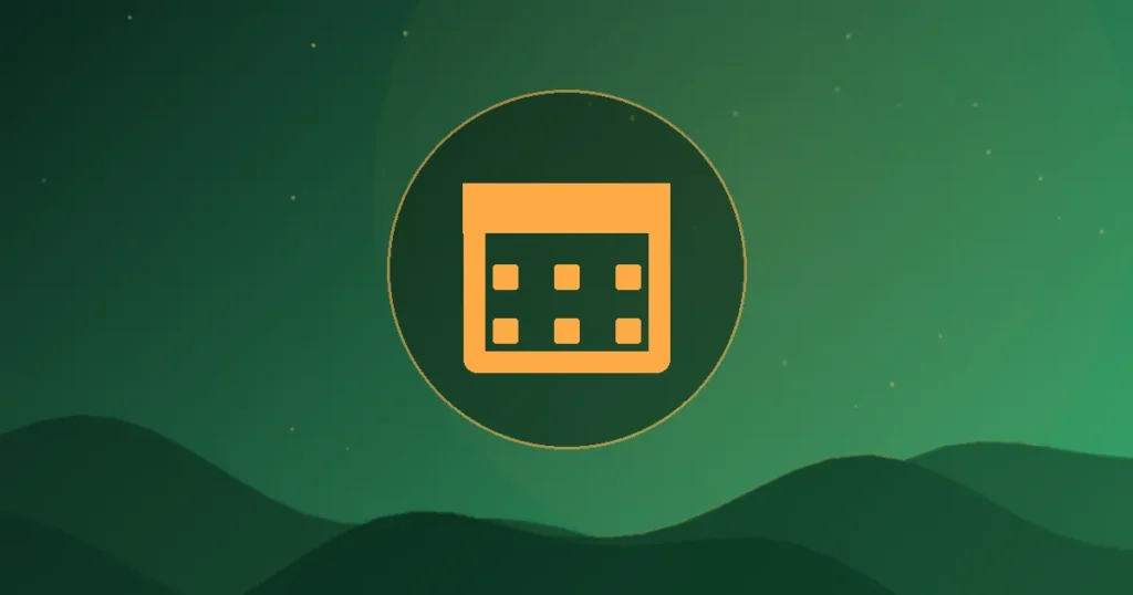 A monthly calendar with several days marked for video uploads