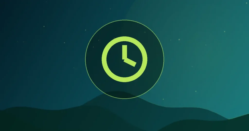 A clock face beside a play button, representing the first seconds of a video