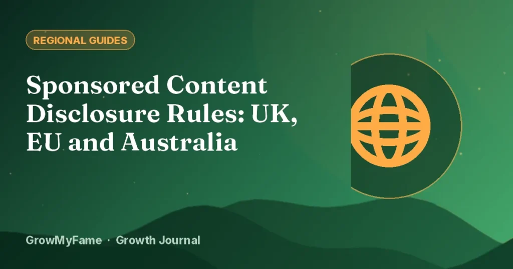 Globe icon representing sponsored content disclosure rules in the UK, EU and Australia