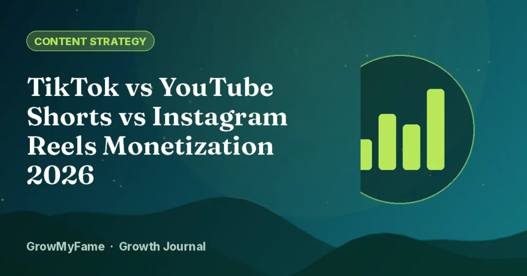 Chart icon comparing short-video monetization on TikTok, YouTube Shorts and Instagram Reels