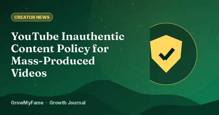 Shield icon representing YouTube's inauthentic content policy